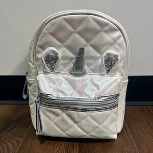 Claire’s White & Silver Unicorn Backpack 10”